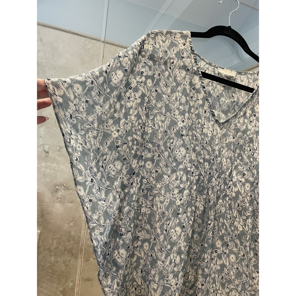 Denim & Supply Ralph Lauren Ruffle Sheer Floral Kimono Sleeve Blouse Top Green S